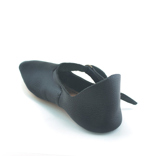 14th Century Medieval Turn Shoes Women and Men - Black middle ages shoe for women, Medieval shoes for men, crackowes, poulaines, medieval turn shoe