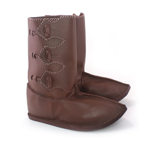 Baltic III Viking Age Boots side view pair, leather Rus Viking Boot with toggles
