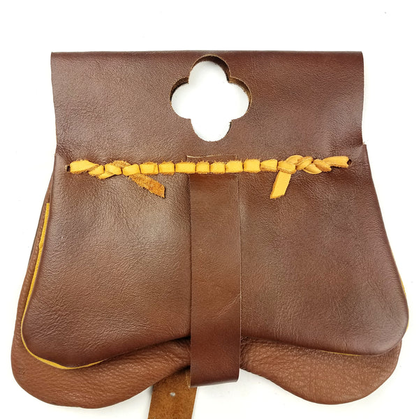 Dordrecht Leather Medieval Belt Pouch - LARP belt pouch, medieval girdle purse, historical reenactment leather, middle ages belt pouch, Renaissance belt pouch, SCA belt pouch, LARP belt pouch, cosplay belt pouch