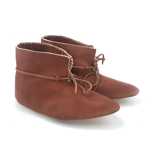Haithabu Viking Turn Shoes - Viking age shoes, Saxon shoes, turn shoes, historically accurate Viking footwear, reenactment shoes, historical Viking shoes, Norse shoes, viking leather shoes, viking triangle shoes pair