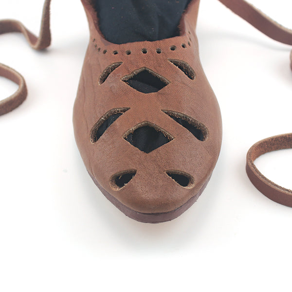 Slavic Eastern Viking Shoes - 8th to 11th Century features Viking shoe, laced Viking shoe, Viking shoe punched decorative holes, Viking apron dress shoes, slavic women's shoe, historically accurate medieval viking shoes, Viking reenactment shoes, SCA viking shoes, SCA slavic shoes, LARP viking shoes, cosplay viking shoe, Viking age shoes women