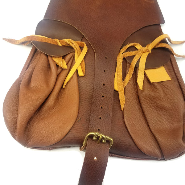 Soldier's Leather Belt Pouch Renaissance -historically accurate belt pouch or satchel to use Historical reenactment, middle ages costumes, Renaissance fair, SCA event, LARP, or medieval soldier cosplay