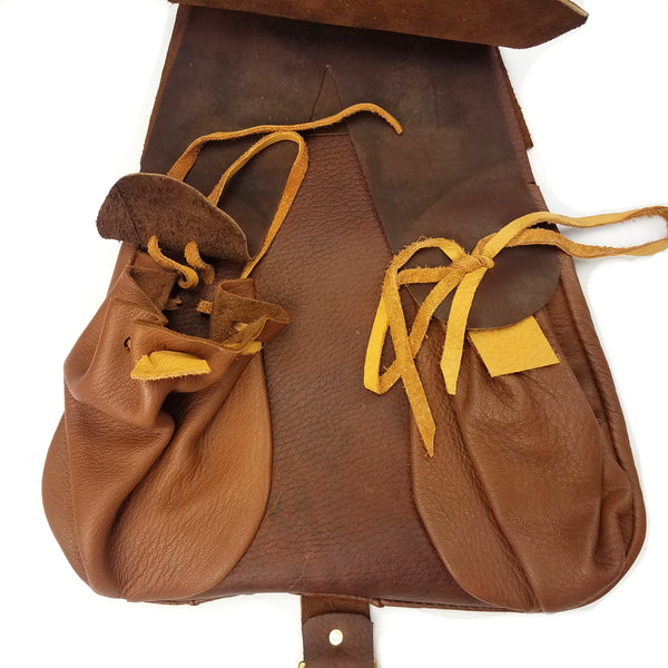Soldier's Leather Belt Pouch Renaissance -historically accurate belt pouch or satchel to use Historical reenactment, middle ages costumes, Renaissance fair, SCA event, LARP, or medieval soldier cosplay