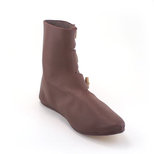 The Viking 3 Toggle Jorvik Shoes - inside view of tall version of the Jorvic shoes Viking Age period footwear for medieval Norse Viking, or SCA, LARP