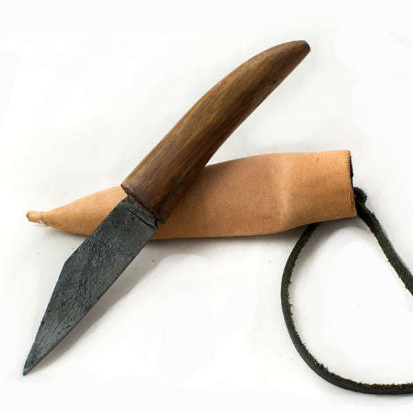 The Saex Small Viking Knife - hand forged iron blade and olive wood handle from an early 7th century Weingarten Viking age knife for women