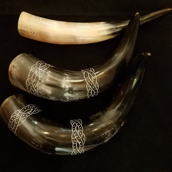 Saxon Drinking Horn with Sutton Hoo Odin Motif | Boots by Bohemond - anglo saxon drinking Horn scandinavian sutton hoo